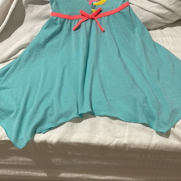 Pink Violet 6x turquoise fit n flare hi low hemline sequined unicorn flip euc - Picture 5 of 10